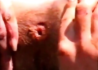 Mature women are in the forest for poop eating