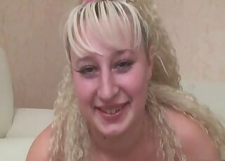 Smiling bitch is about to give you the hottest action